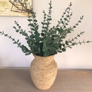Farmhouse vase with eucalyptus
